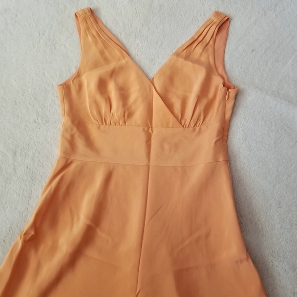 J CREW Sophia 100% Silk Tricotine Dress Size 4 Petite - Peach Orange - Picture 6 of 13